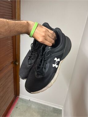 Under Armour Black Athletic Training Shoes with White Logo